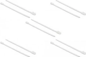 DeLOCK Kabelbinder mit Befestigungsöse, 7.6mm, 400mm, weiß, 10 Stück