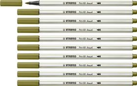 STABILO Pen 68 brush schlammgrün, 10er-Pack