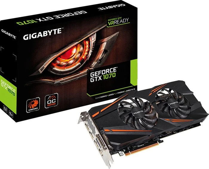 GIGABYTE GeForce GTX 1070 Windforce, 8GB GDDR5, DVI, HDMI, 3x DP