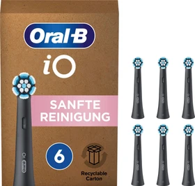 Oral-B iO Sanfte Reinigung Ersatzbürste schwarz, 6 Stück
