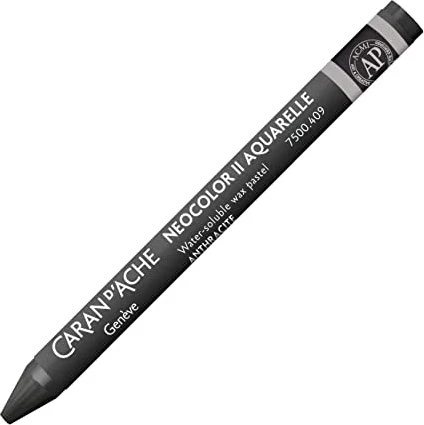 Caran d'Ache Neocolor II Aquarelle Wachskreide, anthrazit, 10er-Pack