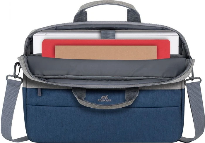 RivaCase Prater anti-theft Laptop Tasche 15.6", Grey/Dark Blue