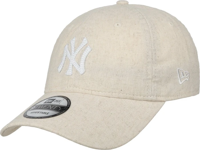 New Era 9TWENTY New York Yankees Linen Kappe light beige