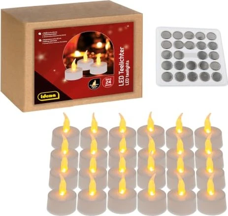 Idena Kerze Teelichter LED warmweiß