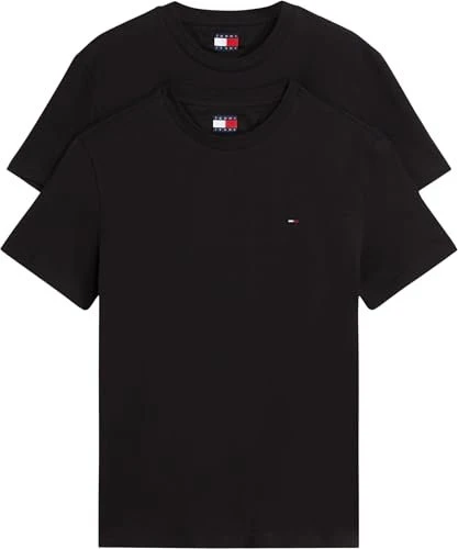 Tommy Hilfiger Flag Extra Slim 2er-Pack T-Shirt kurzarm schwarz (Herren)