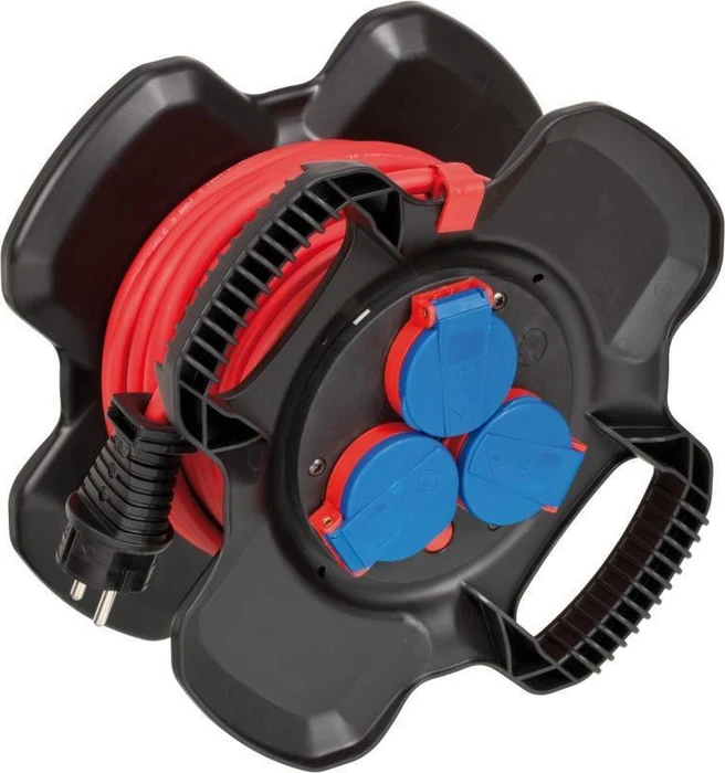 Brennenstuhl Gummi-Kabelhaspel X-Gum, Schuko auf 3x Schuko, 10m, IP44, H07RN-F 3G1,5