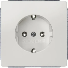 Siemens DELTA style Schuko-Steckdose Abdeckungsplatte ohne Krallen, titanweiß