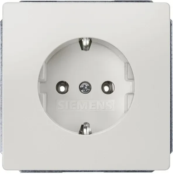 Siemens DELTA style Schuko-Steckdose Abdeckungsplatte ohne Krallen, titanweiß