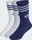adidas 3-Streifen Crew Socken white/light grey heather/dark blue, 6 Paare (Junior) (KD8423)