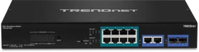 TRENDnet TPE Desktop Gigabit Switch, 8x RJ-45, 2x RJ-45/SFP, 120W PoE+ (TPE-3012LS)