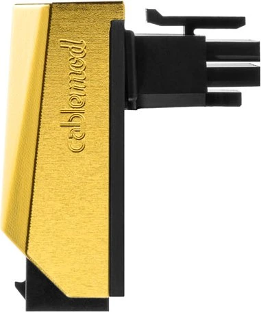 CableMod 12VHPWR Winkeladapter 90 Grad, Variante A, Sense-Pins an der Unterseite, gold