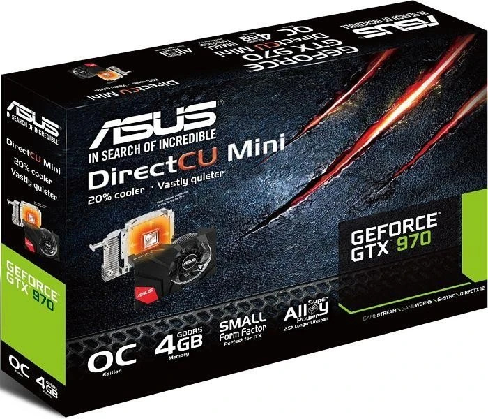 ASUS GeForce GTX 970 DC Mini, GTX970-DCMOC-4GD5, 4GB GDDR5, 2x DVI, HDMI, DP