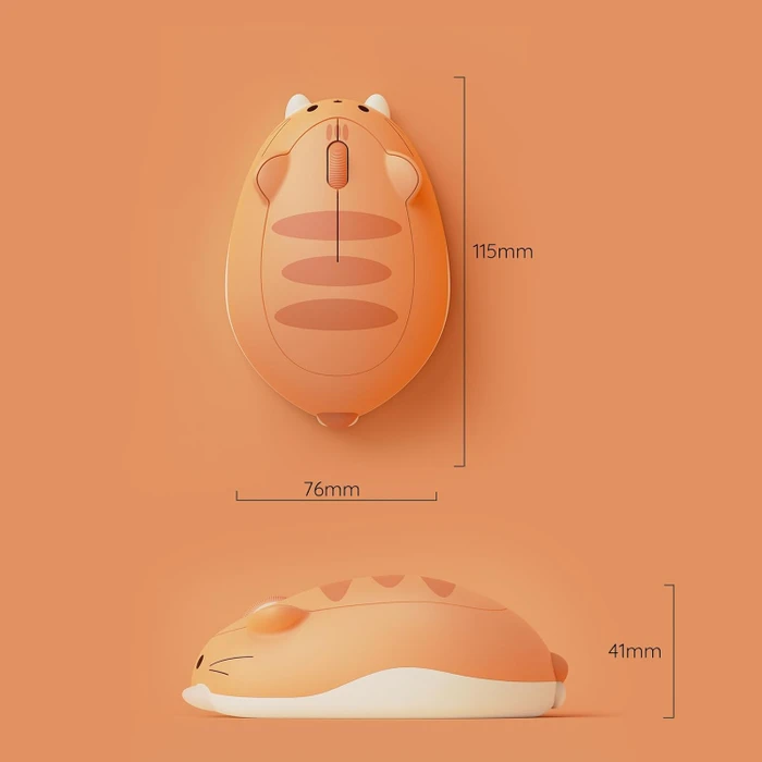 Akko x Waigua Cat Theme Wireless Mouse, Orange Kate, USB