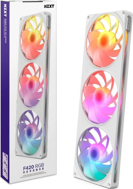 NZXT F420 RGB Reverse, weiß, 3x 140mm
