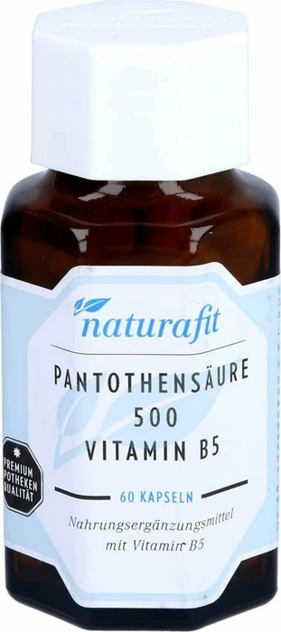 naturafit Pantothensäure 500 Vitamin B5 Kapseln, 60 Stück