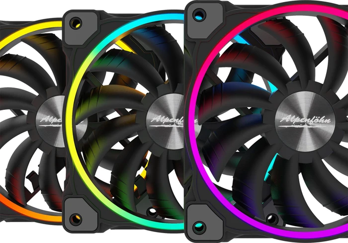 Alpenföhn Wing Boost 3 ARGB High Speed Triple, LED-Steuerung, Fernbedienung, 120mm, 3er-Pack