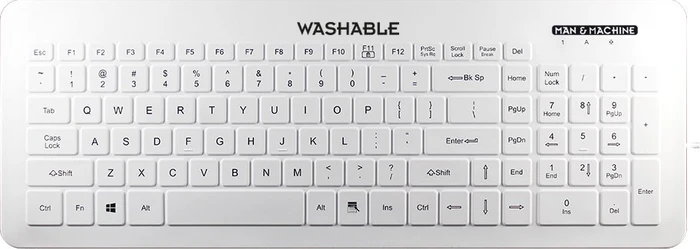 Man & Machine Very Cool Flat Keyboard, weiß, USB, DE