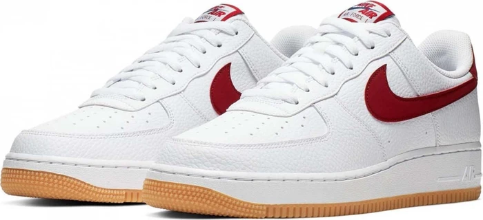 Nike Air Force 1 white/blue void/gum medium brown/team red (Herren)
