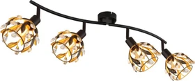 Globo Mika Spot 4-flammig gold/schwarz