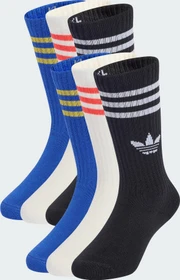 adidas 3-Streifen Crew Socken bold blue/cloud white/black, 6 Paare (Junior)