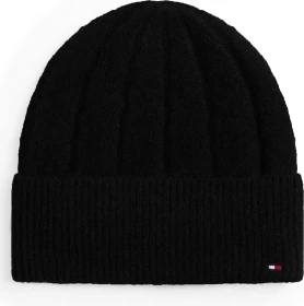 Tommy Hilfiger Flag mit flauschiger Wolle Beanie schwarz