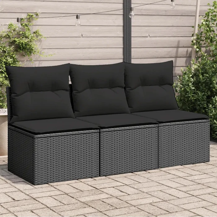 vidaXL Gartensofa/Gartenbox 3-Sitzer mit Kissen