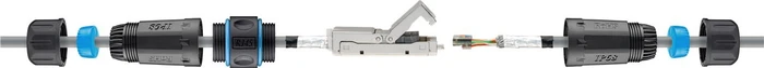 Wentronic Goobay Verbinder für Netzwerkkabel, Cat6a STP Modularstecker, Outdoor