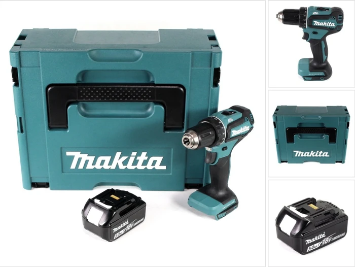 Makita DDF485T1J Akku-Bohrschrauber inkl. MAKPAC + Akku 5.0Ah