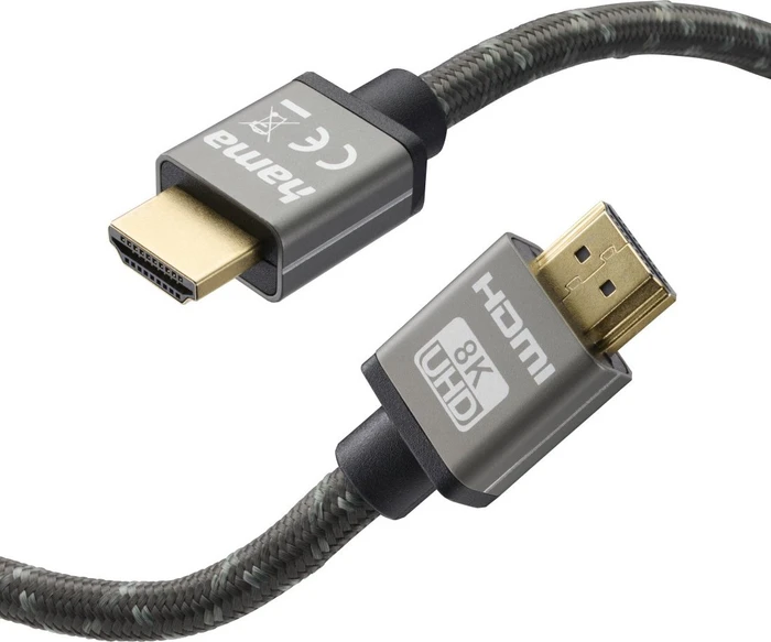 Hama 8K Ultra High Speed HDMI Kabel Alu grau/schwarz, 2m