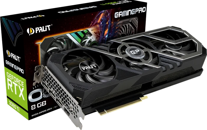 Palit GeForce RTX 3060 Ti GamingPro OC V1 (LHR), 8GB GDDR6, HDMI, 3x DP