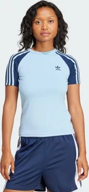 adidas Adicolor 3-Streifen Raglan Slim T-Shirt kurzarm clear sky (Damen)