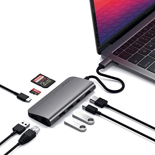 Satechi Aluminium Type-C Multimedia Adapter, space gray, USB-C 3.0