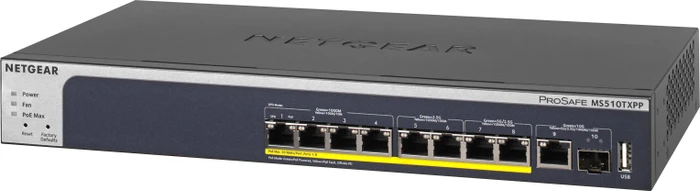Netgear MS510 Desktop Gigabit Smart Switch, 9x RJ-45, 1x SFP+, 180W PoE+
