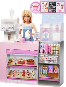 Mattel Barbie - Ich wäre gern... Naschcafé mit Blonder Barista-Puppe