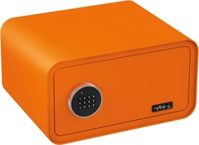 Basi mySafe 430 Tresor, orange, Schlüsselschloss/elektronisches Zahlenschloss