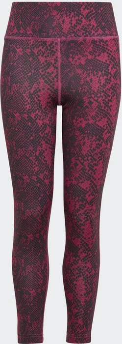 adidas Aeroready Animal-Print Optime High-Rise Pocket Hose 7/8 semi lucid fuchsia/carbon/white (Junior)