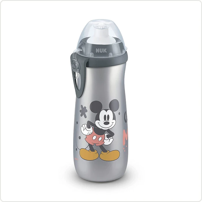 NUK Sports Cup Trinkflasche mit Push-Pull Tülle, 24+M, 450ml, disney mickey mouse