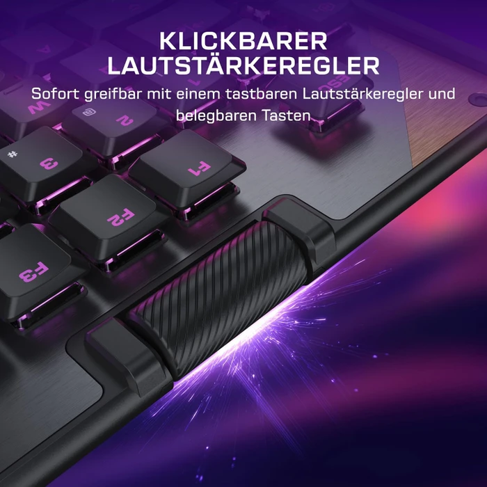 Turtle Beach Command Series KB5, schwarz, LEDs RGB, Low-Profile TITAN Linear, USB, DE