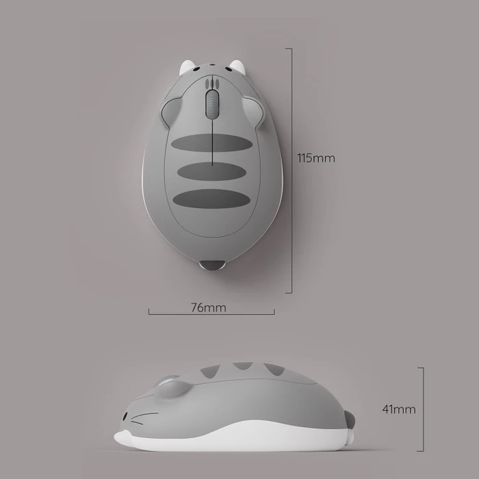 Akko x Waigua Cat Theme Wireless Mouse, Gray Mimo, USB