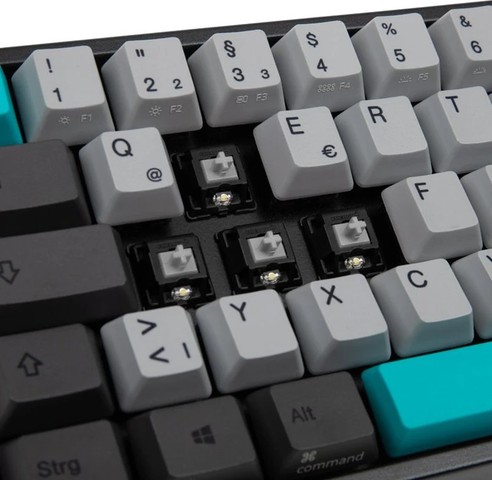 Ducky Miya Pro Moonlight TKL PC/Mac dunkelgrau, PBT, LEDs weiß, MX SPEED Silver, USB, DE