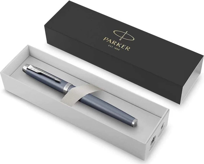 Parker IM Tintenroller (Mine) light blue grey/chrome trim, Geschenkbox