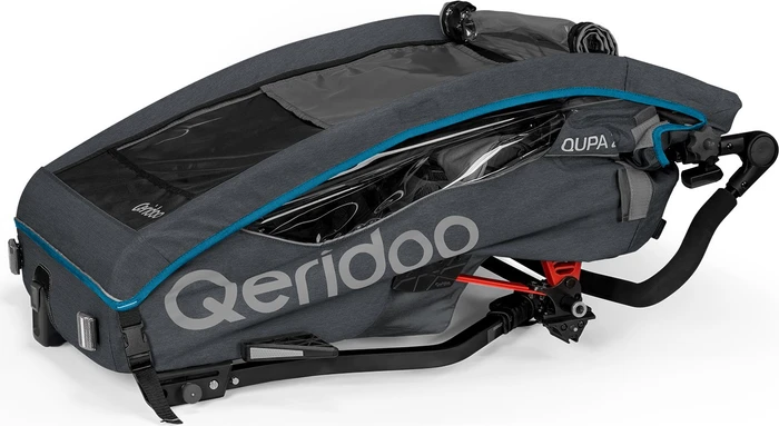 Qeridoo QUPA 2 Fahrradanhänger blau (Modell 2023)