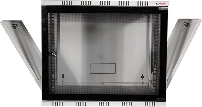 LogiLink Canovate SOHO Wandgehäuse 9HE, Sicherheitsglastür, grau, 550mm tief