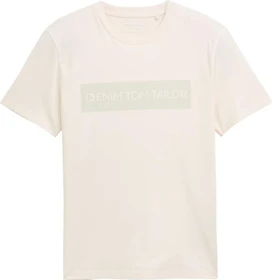 Tom Tailor Basic mit Logo-Print T-Shirt kurzarm gardenia white (Herren)