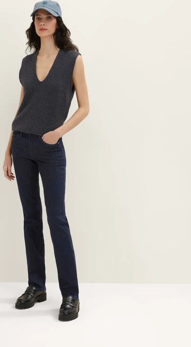 Tom Tailor Alexa Straight Jeans mit Bio-Baumwolle Jeans clean rinsed blue denim (Damen)