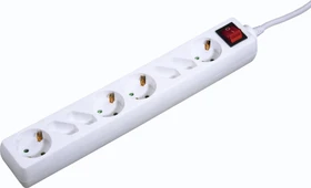 Hama Steckdosenleiste mit Schalter, 4-fach Schuko, 4-fach Euro, 8-fach, 1.4m, weiß