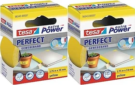tesa extra Power Perfect gelb, Gewebeband, 38mm/2.75m, 1 Stück
