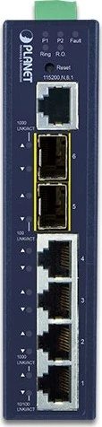Planet IGS-5225 Industrial Railmount Gigabit Managed Switch, 4x RJ-45, 2x SFP