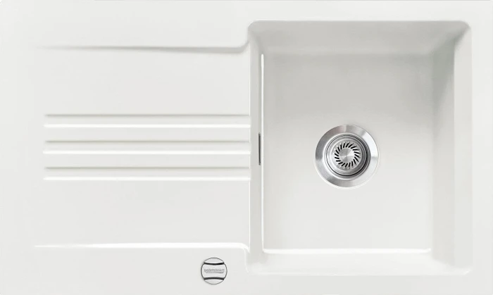 systemceram Kara 85 F Einbau Becken reversibel mit Ablauffernbedienung grönland