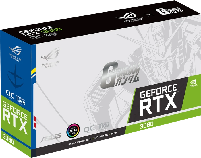 ASUS ROG Strix GeForce RTX 3080 Gundam, ROG-STRIX-RTX3080-O10G-GUNDAM, 10GB GDDR6X, 2x HDMI, 3x DP